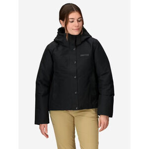 Marmot Women's Chelsea Down Short Coat Black Large 700 Fill Waterproof NWT $350